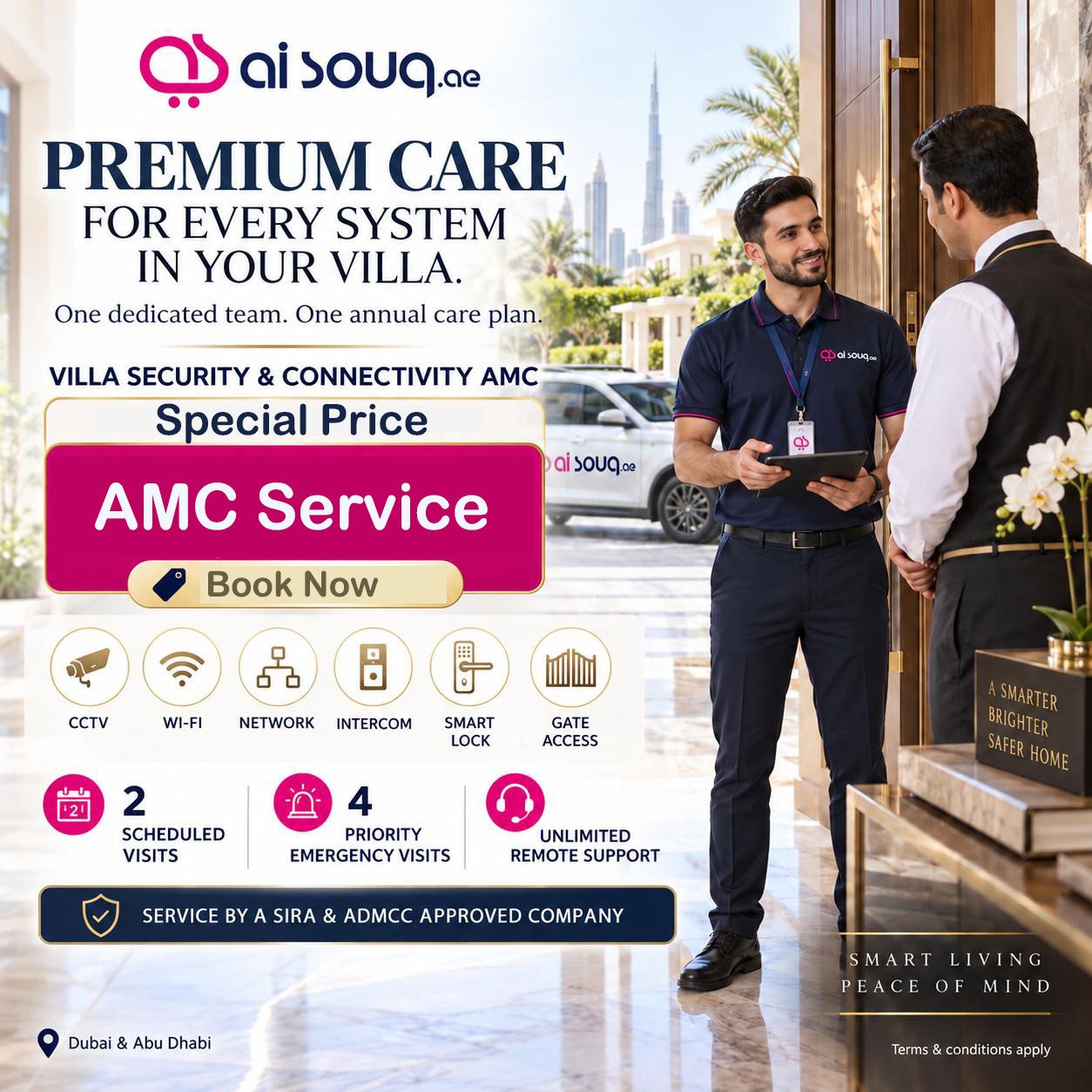 Villa Security & Connectivity AMC | CCTV, Wi-Fi, Network & Access Control | Dubai & Abu Dhabi