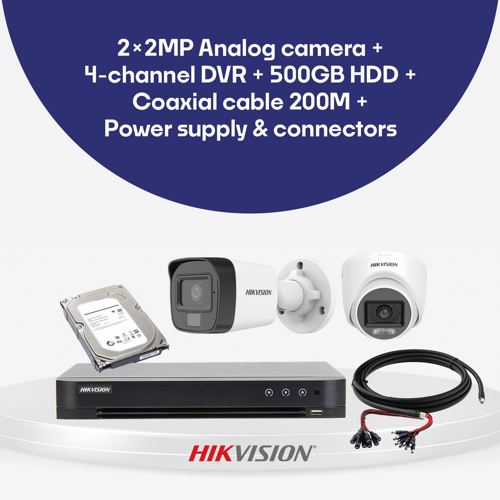 Hikvision 2MP Analog CCTV System Bundle with DVR & Storage