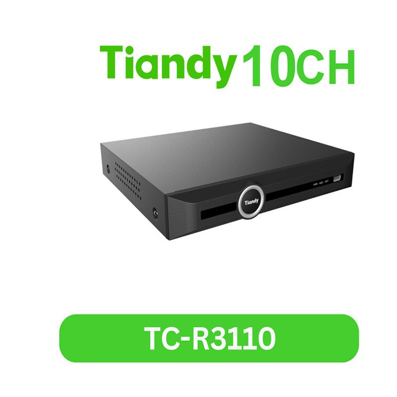 Tiandy TC-R3110 10 Channel NVR With POE | H.265 IP CCTV Network Video Recorder I Up to 10TB Support