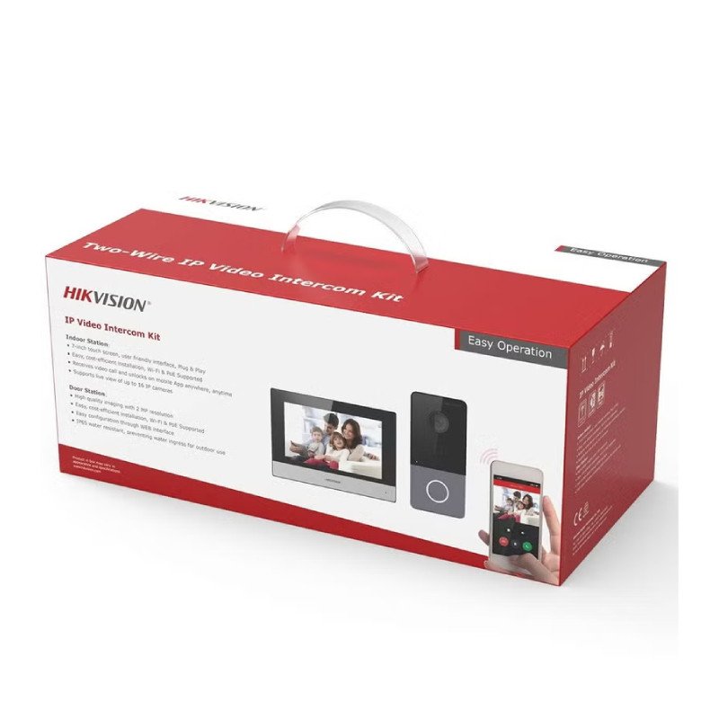 Hikvision DS-KIS603-P(B) IP Video Intercom Kit | 2MP Door Station & 7” WiFi Indoor Monitor