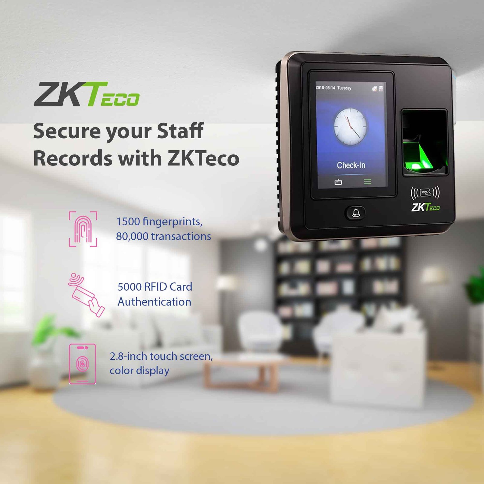 Time Attendance System with Installation I ZKTeco SF300 Fingerprint & Access Control Terminal I Offices, Shops & Warehouses