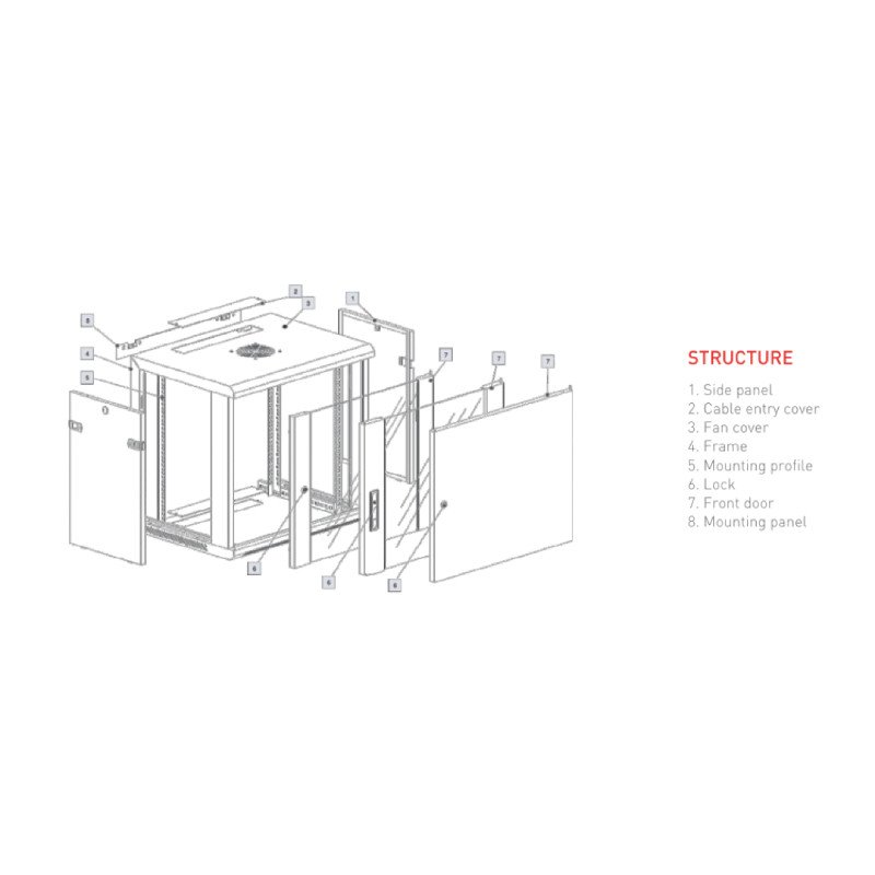 Norden 1311-186610BK 18U 600×600 Wall Mount Network Cabinet