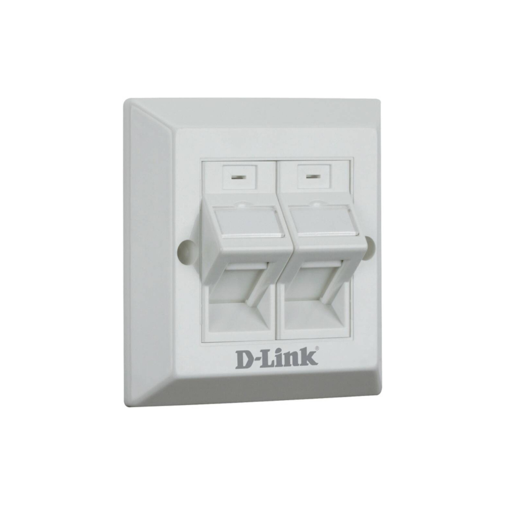 D-Link Angular Faceplate, UK Style with Shutter Dual Port