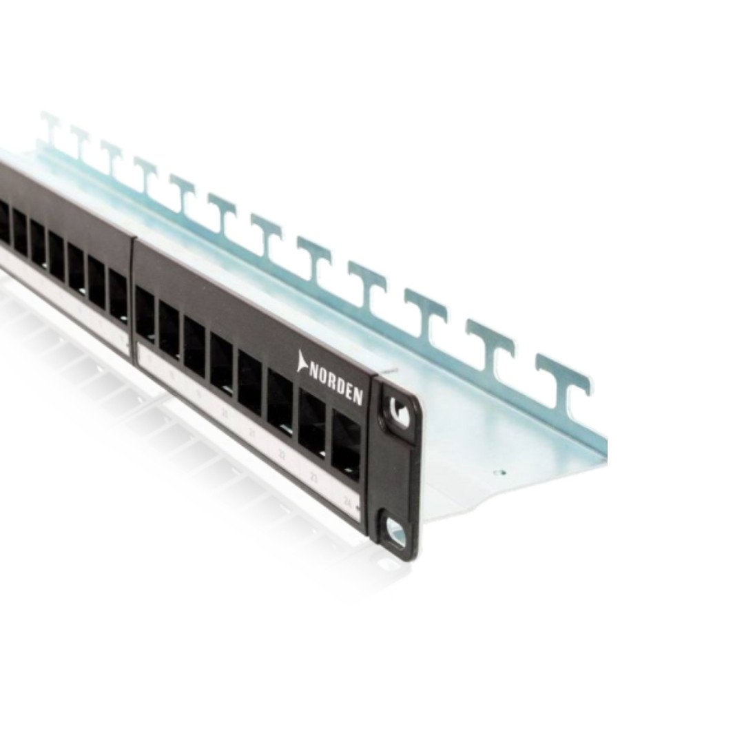 NORDEN 121-31T18024B Category 6 UTP Patch Panel – Tool Less 24 Port Blank Patch Panel