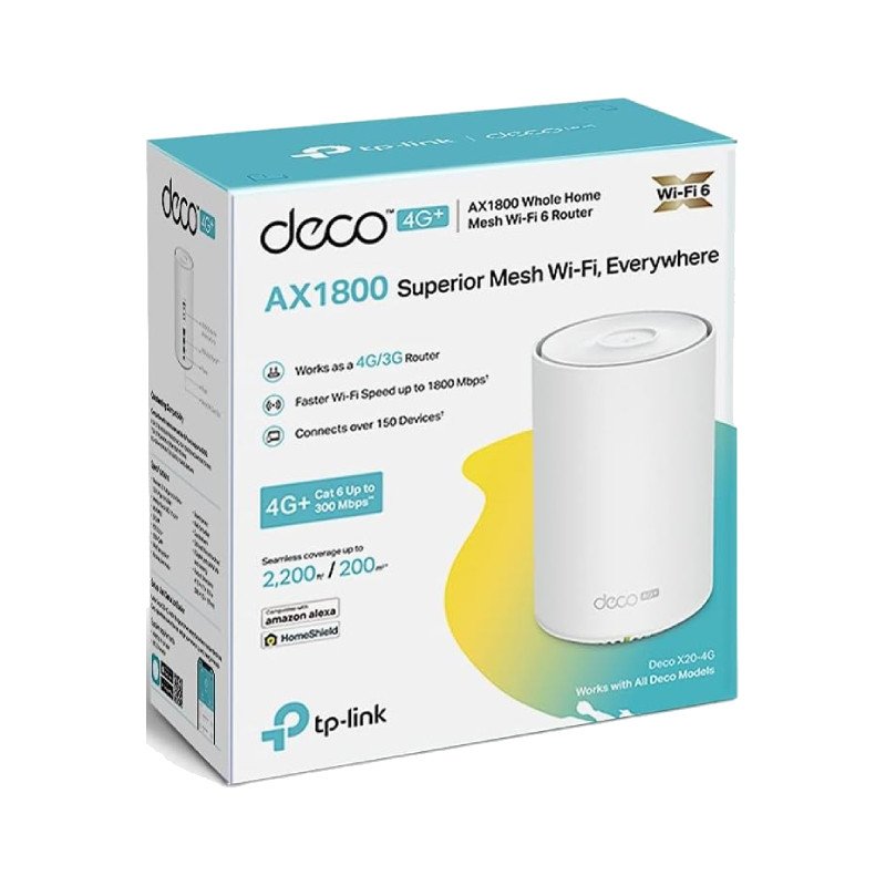 TP-Link Deco X20-4G AX1800 Mesh WiFi 6 – 4G SIM Router with Whole Home Coverage