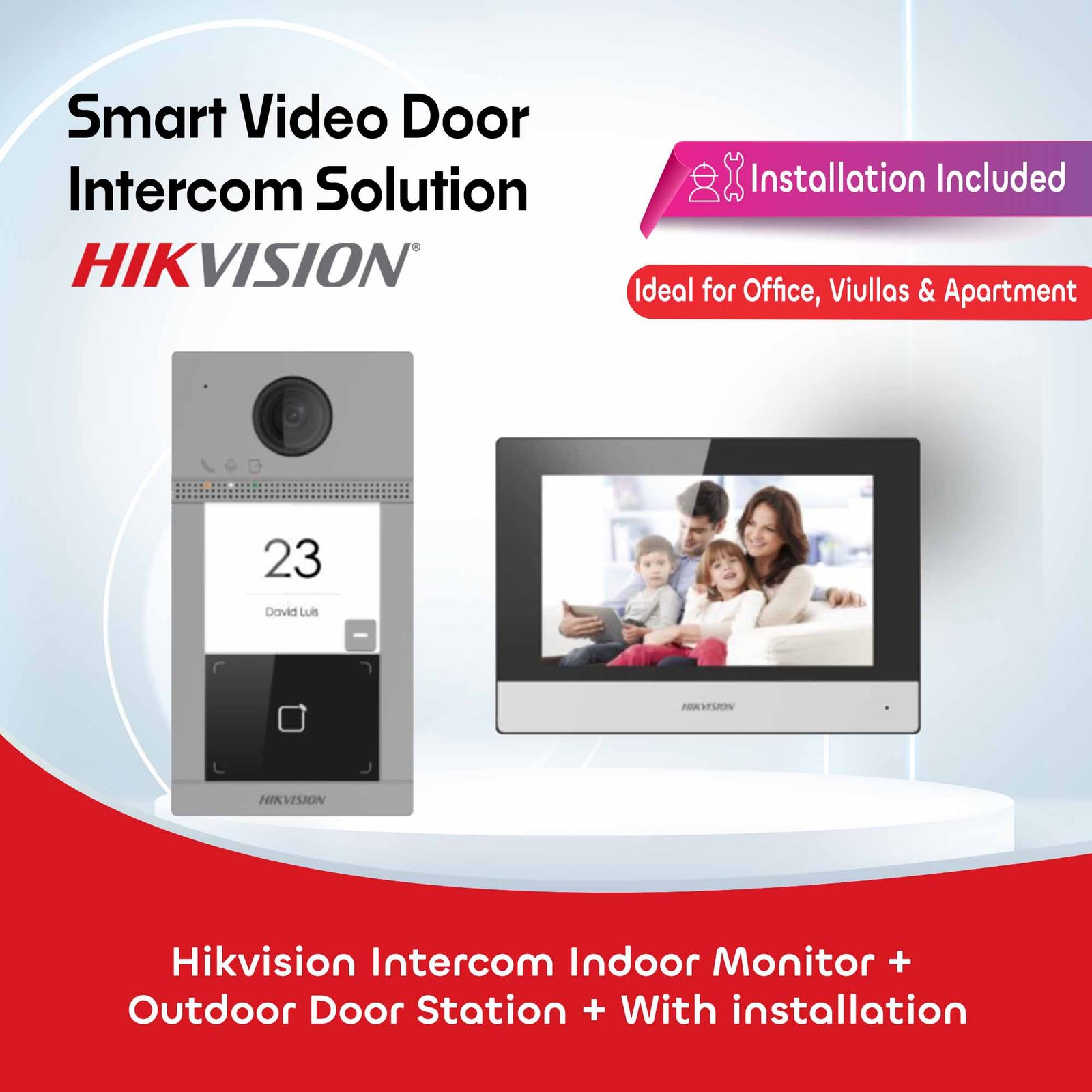 Hikvision IP Video Intercom with Installation Kit I DS-KIS604-P(C)