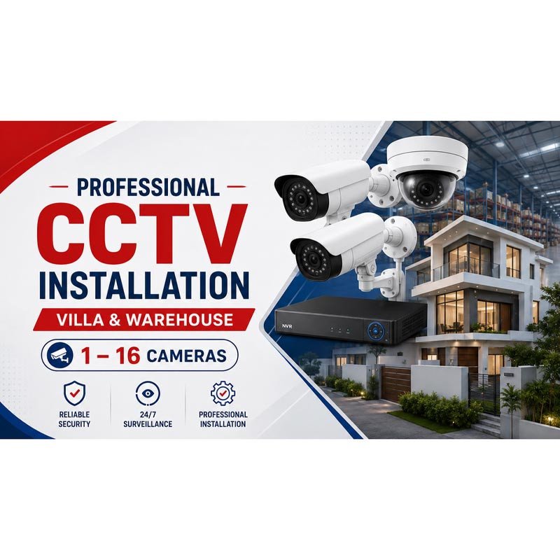 Professional CCTV Installation I Villa & Warehouse (1–16 Cameras)