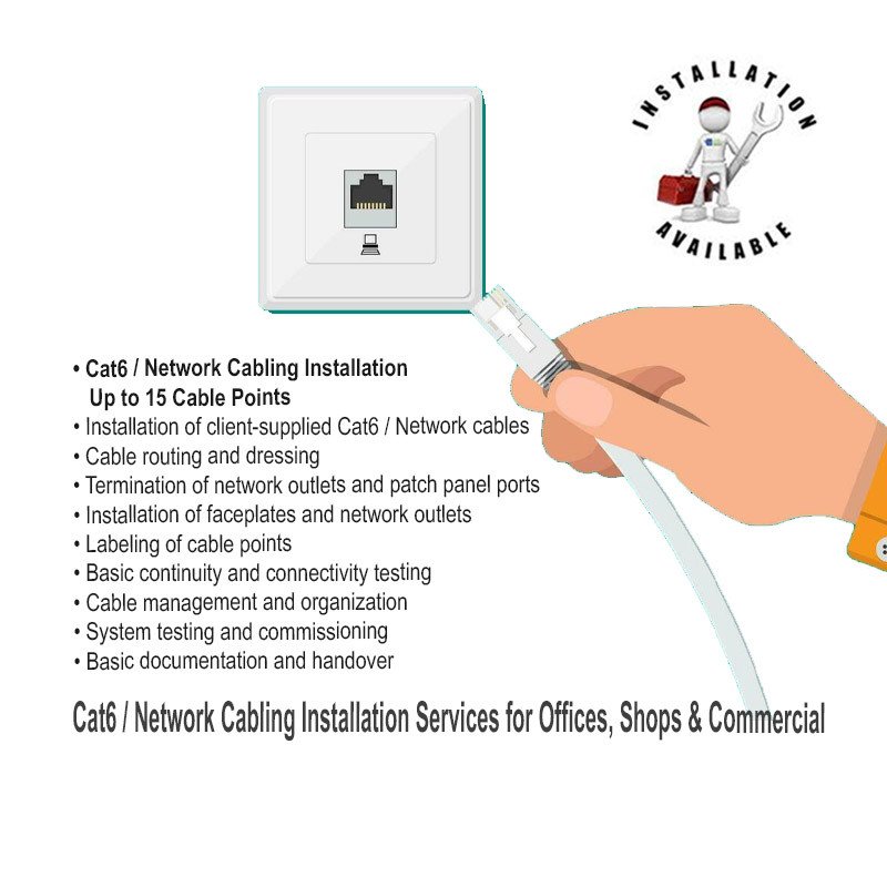 Cat6 / Network Cabling Installation Services for Offices, Shops & Commercial Facilities I Installation Only