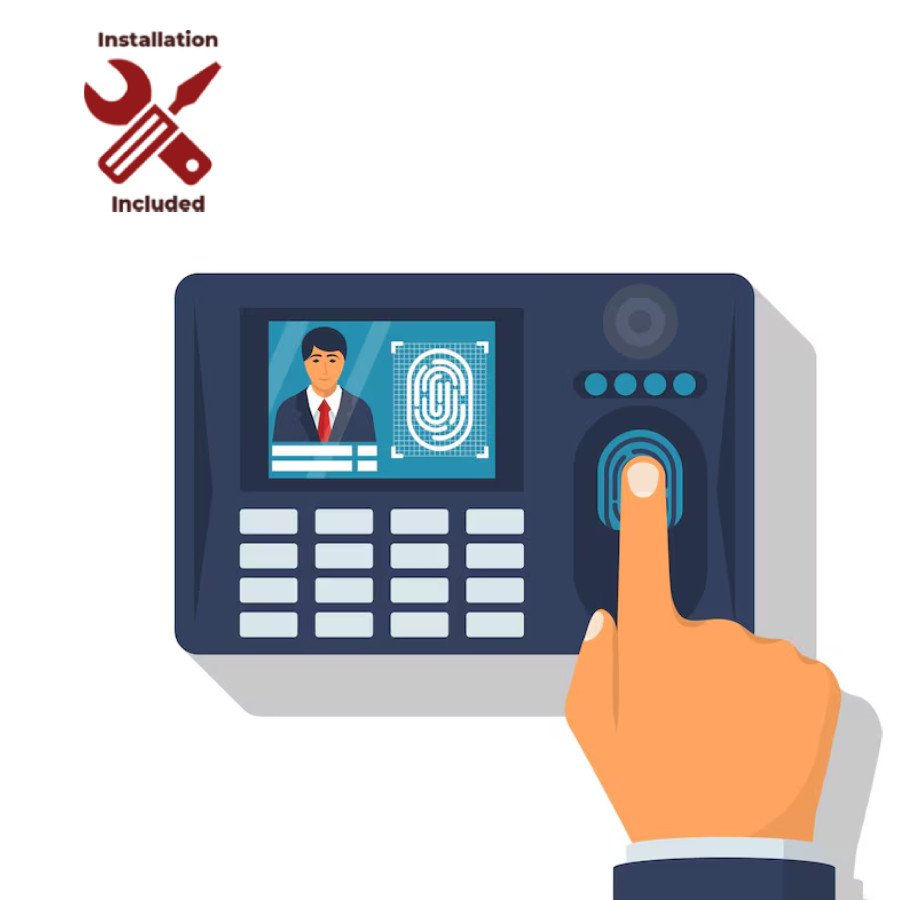 Card / Fingerprint / Face Dual Side Door Access Control + Time Attendance with Installation