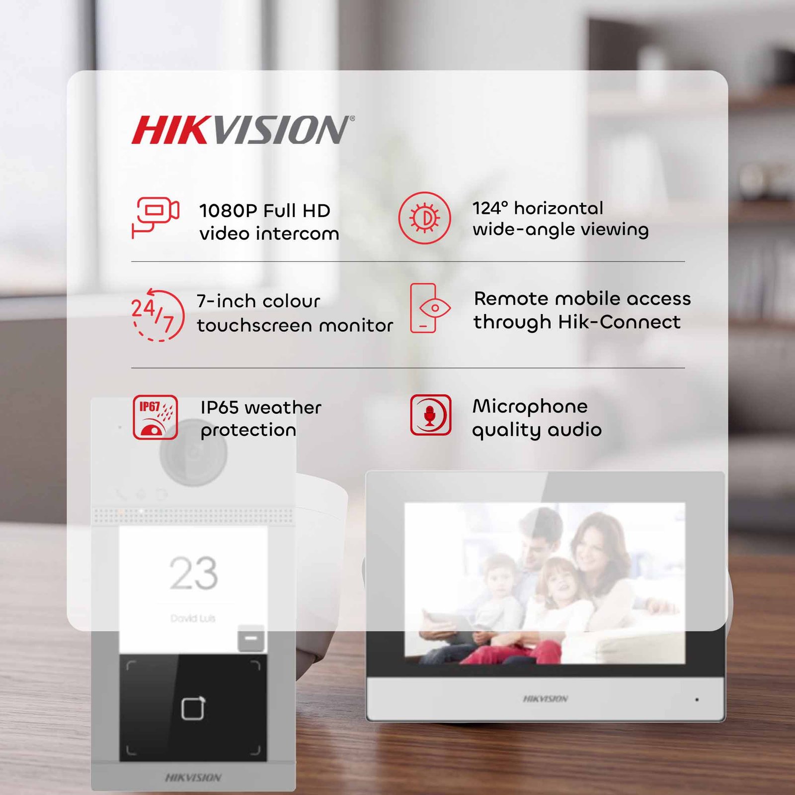 Hikvision IP Video Intercom with Installation Kit I DS-KIS604-P(C)
