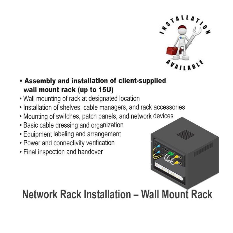 Network Rack Installation – Wall Mount Rack I Up to 15U I Installation Only