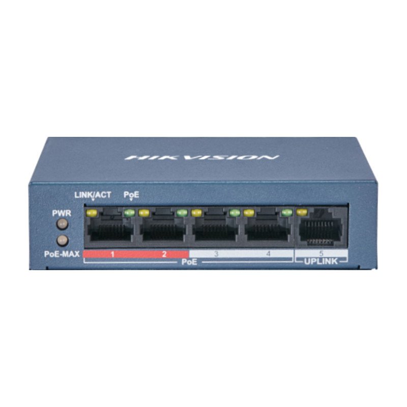Hikvision DS-3E0105P-E/M(B) 4 Port Fast Ethernet Unmanaged POE Switch