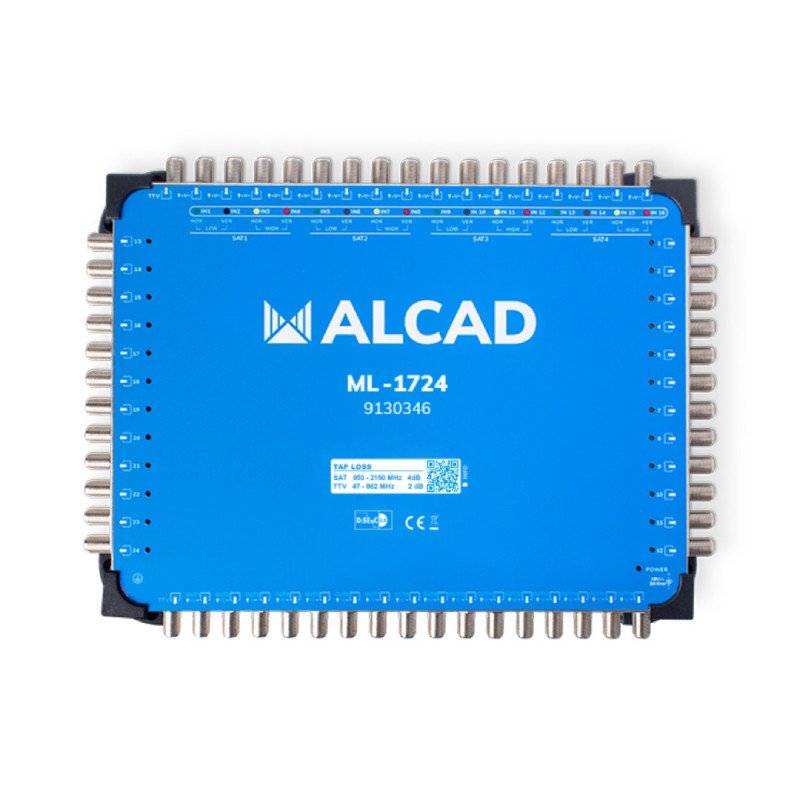 ALCAD ML-1724 17x24 Cascadable Multiswitch – 16 Polarities + Terrestrial TV
