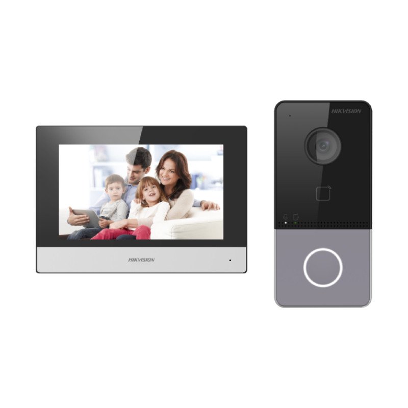 Hikvision DS-KIS603-P(B) IP Video Intercom Kit | 2MP Door Station & 7” WiFi Indoor Monitor