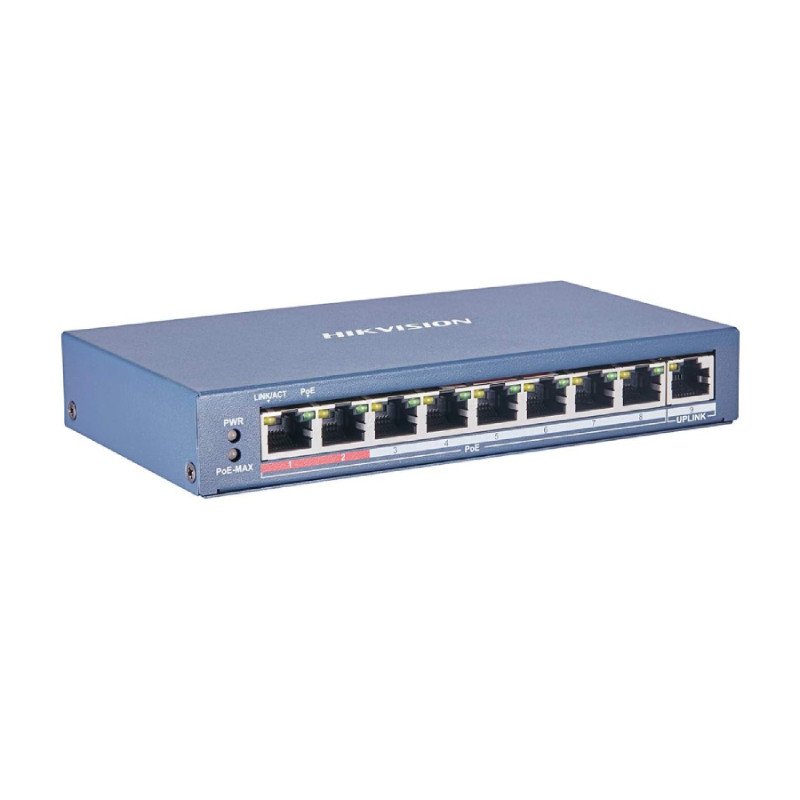 Hikvision DS-3E0109P-E/M(B) 8 Port Fast Ethernet Unmanaged POE Switch